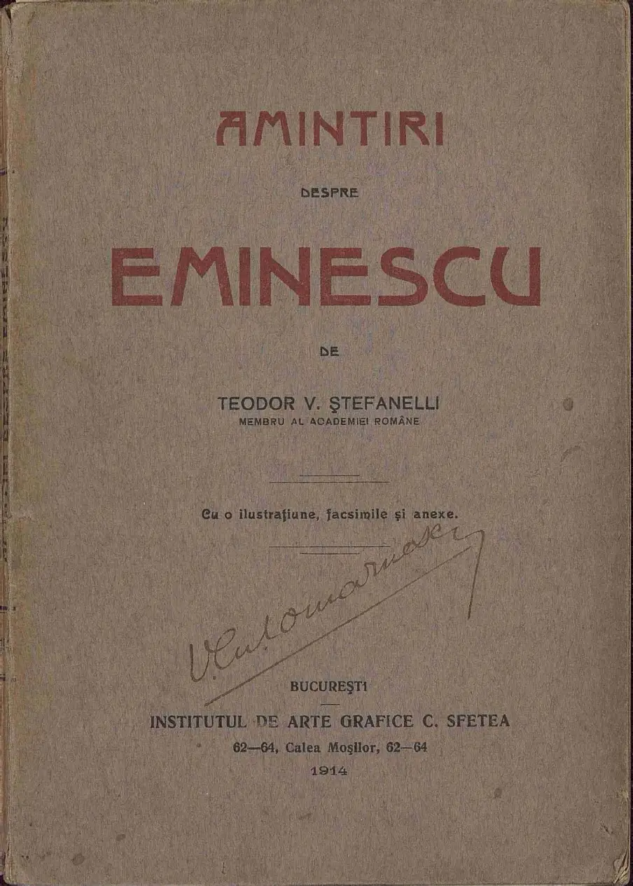 Amintiri despre Eminescu Teodor V. Stefanelli