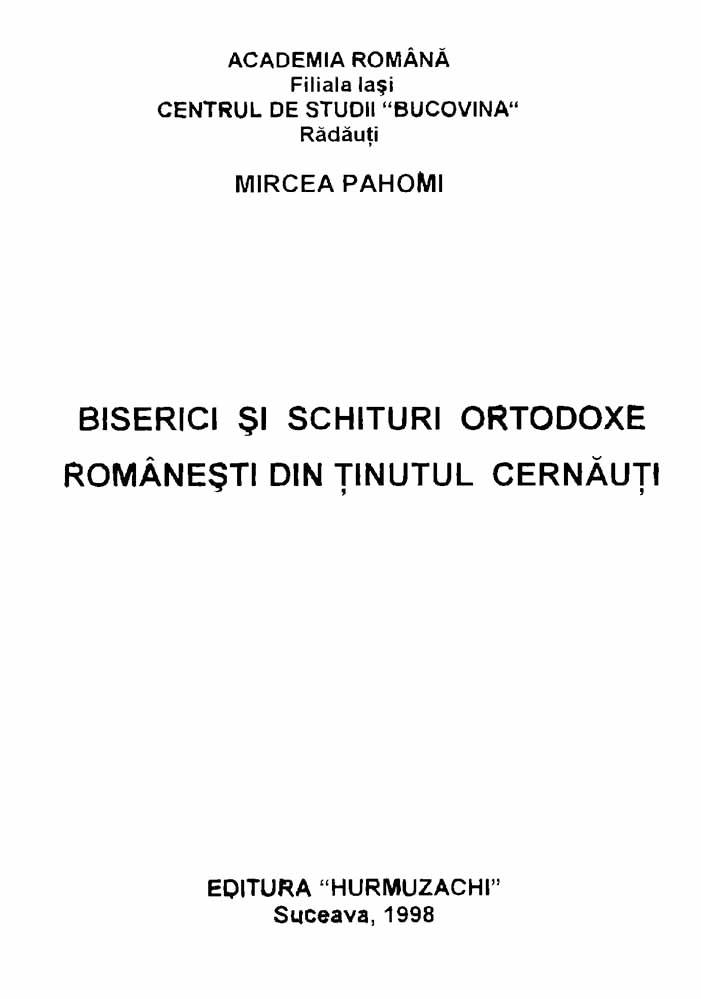 Biserici și schituri ortodoxe din Ținutul Cernăuți din istoria Bisericii Ortodoxe Române din nordul Moldovei