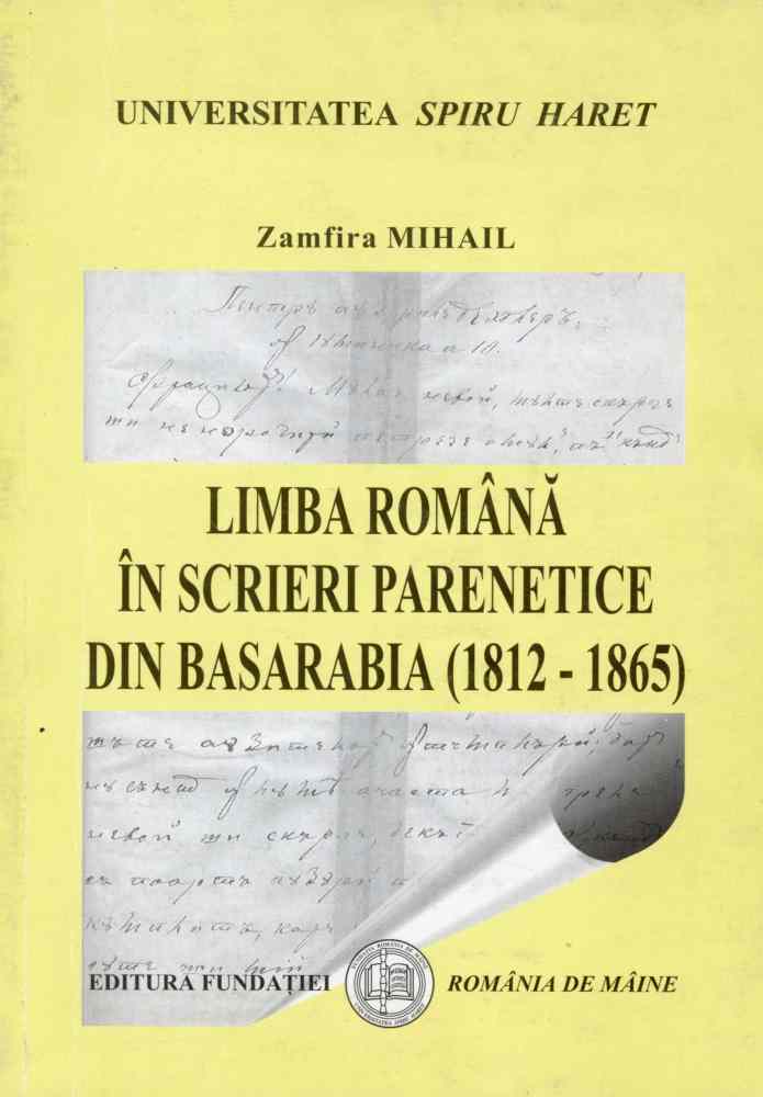 Mihail Limba romana inscrieri parenetice Basarabia 1812 1865 2001
