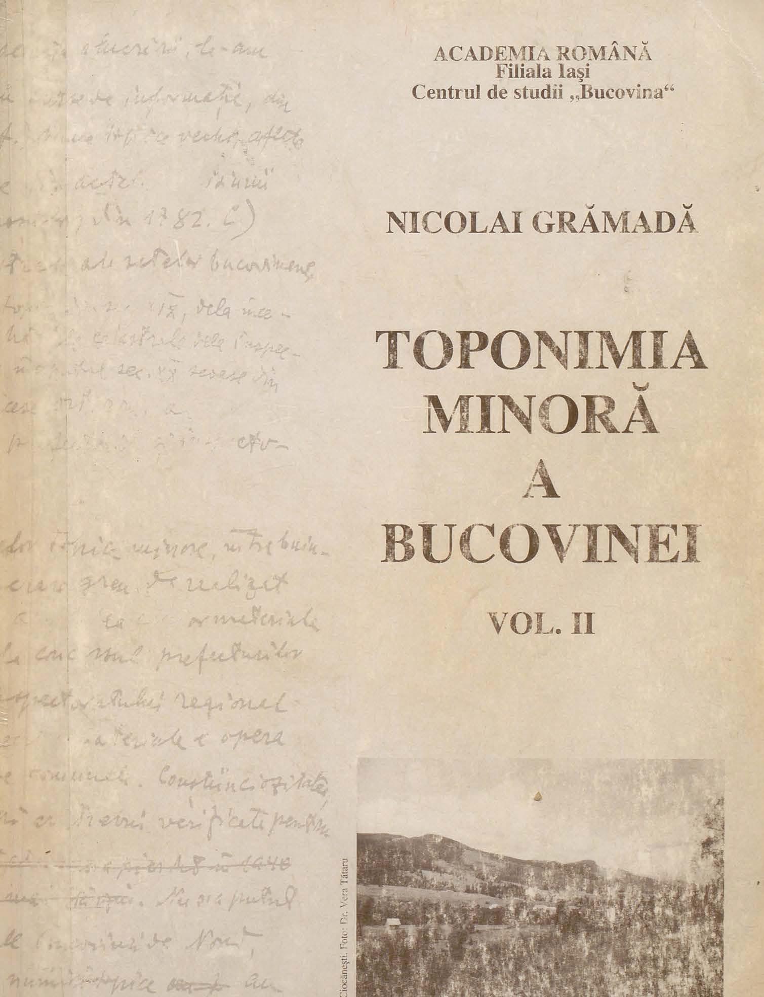 gramada toponimia minora a bucovinei vol II 1996