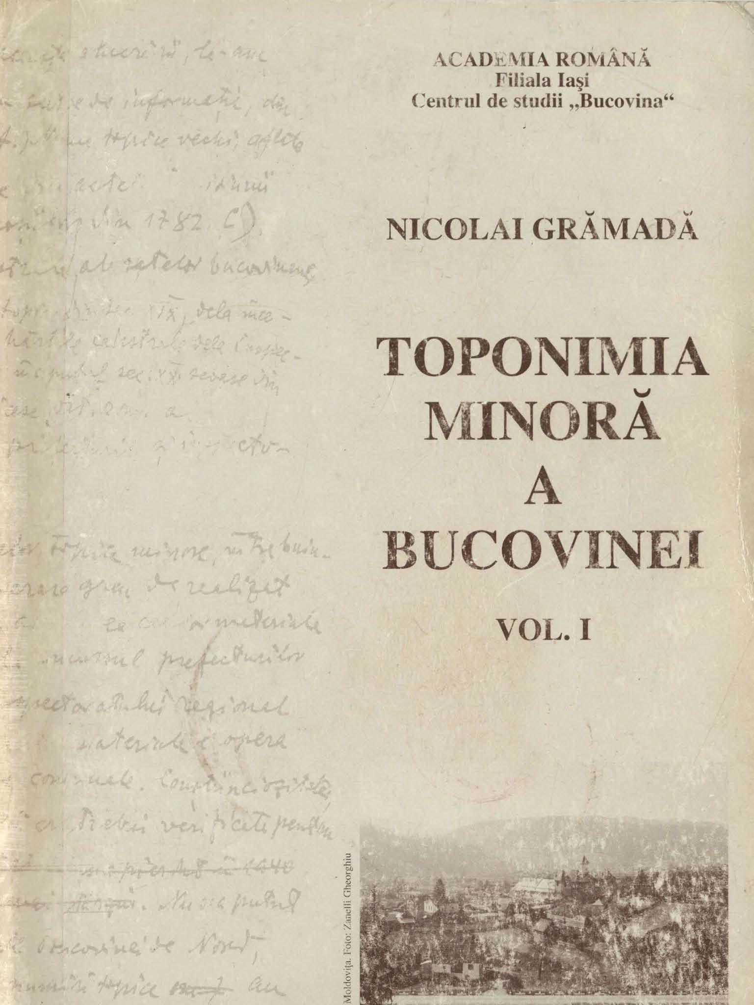 gramada toponimia minora a bucovinei vol I 1996